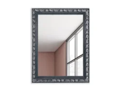 Barock Wandspiegel TANJA mit Holzrahmen Schwarz-Silber 55x70 cm