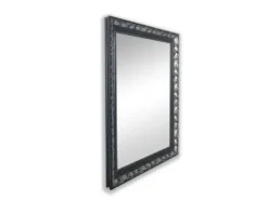 Barock Wandspiegel TANJA mit Holzrahmen Schwarz-Silber 55x70 cm