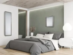 Barock Wandspiegel TANJA 50x150 Ganzkörperspiegel mit Holzrahmen Silber