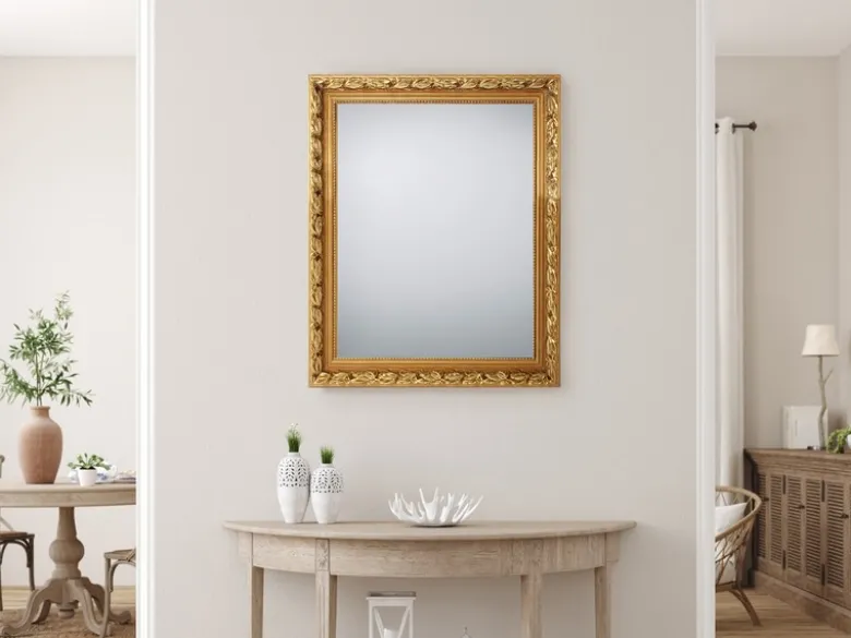 Barock Wandspiegel TANJA mit Holzrahmen Gold 55x70 cm