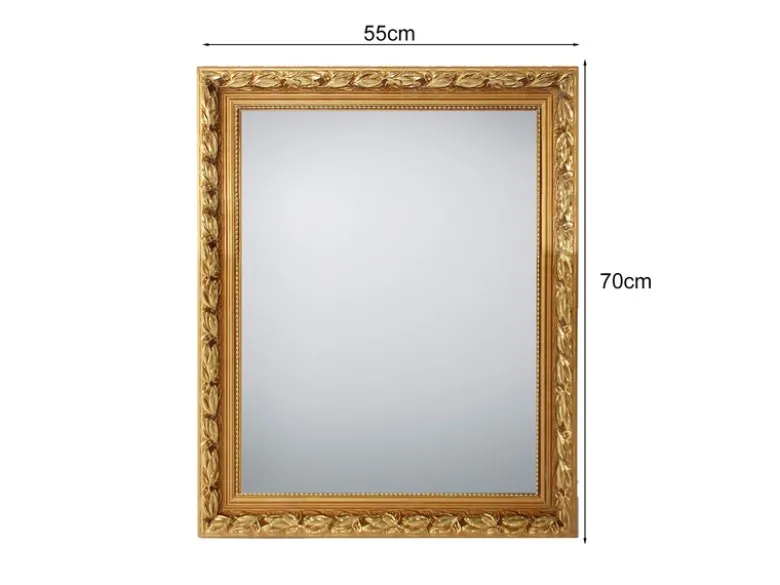 Barock Wandspiegel TANJA mit Holzrahmen Gold 55x70 cm