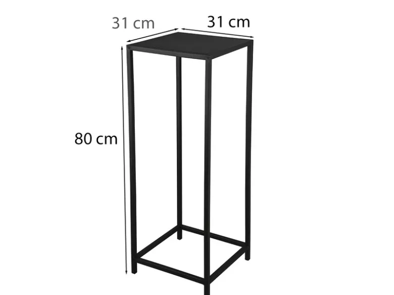Beistelltisch 2er Set aus Metall Schwarz Blumentisch Höhe 60 und 80cm