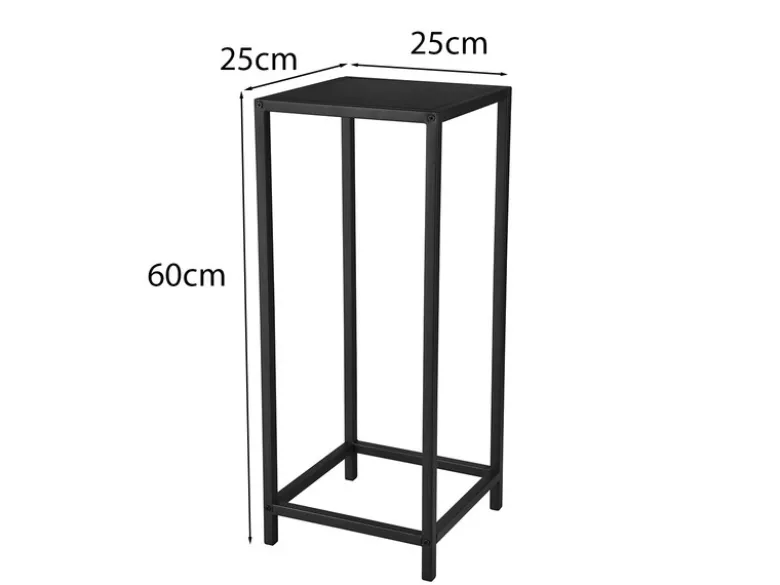 Beistelltisch 2er Set aus Metall Schwarz Blumentisch Höhe 60 und 80cm