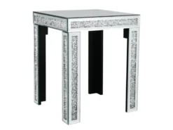 Beistelltisch GLITTY mit Spiegelglas und Glitzereffekt, Höhe 50cm