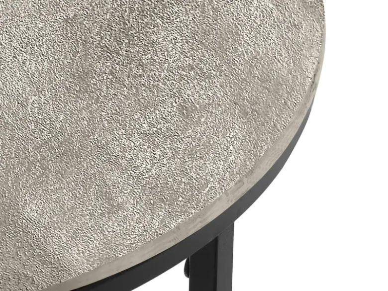 Beistelltisch PATTY rund Metall in Schwarz Silber, Höhe 61cm