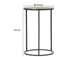 Beistelltisch PATTY rund Metall in Schwarz Silber, Höhe 61cm