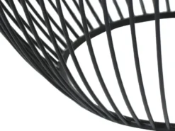 Beistelltisch RINA Korbtisch Metall Schwarz und Tischplatte Gold, Höhe 42cm