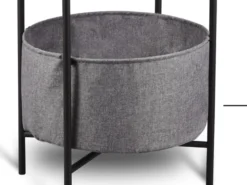 Beistelltisch SUANA aus Metall mit Stoff Korb Höhe 61cm