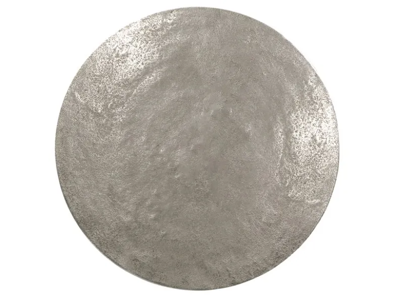 Beistelltisch TAMARA rund aus Metall in Silber, Höhe 61cm