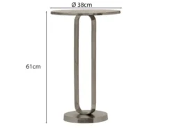 Beistelltisch TAMARA rund aus Metall in Silber, Höhe 61cm