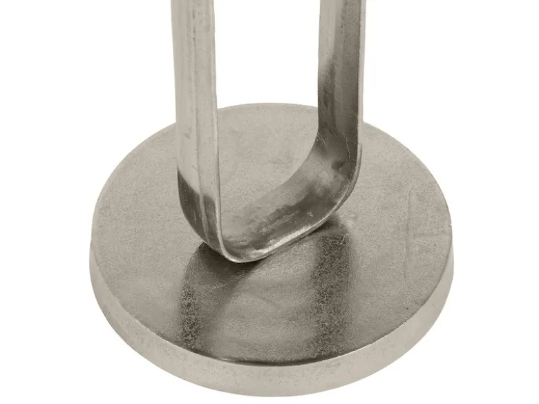 Beistelltisch TAMARA rund aus Metall in Silber, Höhe 61cm
