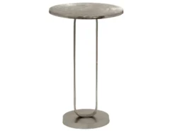 Beistelltisch TAMARA rund aus Metall in Silber, Höhe 61cm
