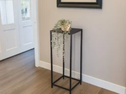 Beistelltisch VERONIKA Blumentisch aus Metall Schwarz Höhe 80cm
