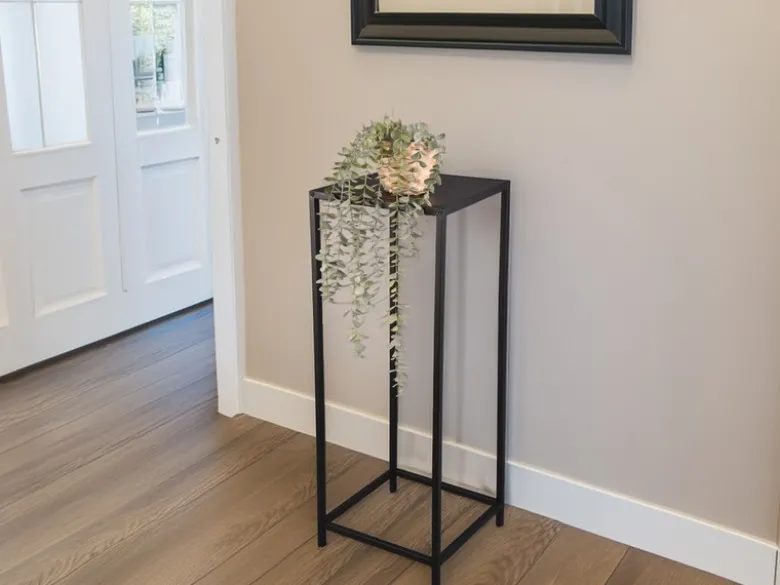 Beistelltisch VERONIKA Blumentisch aus Metall Schwarz Höhe 80cm