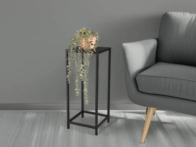 Beistelltisch VERONIKA Blumentisch aus Metall Schwarz Höhe 60cm