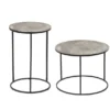 Beistelltische 2er Set rund Metall in Schwarz Silber, Höhe 46 und 61cm