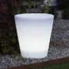 Beleuchteter Pflanzkübel 2er Set Outdoor LED Blumentopf Ø 37cm Terrassenleuchten