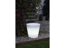 Beleuchteter Pflanzkübel Outdoor 2er Set LED Blumentopf Ø 28cm Terrassenleuchten