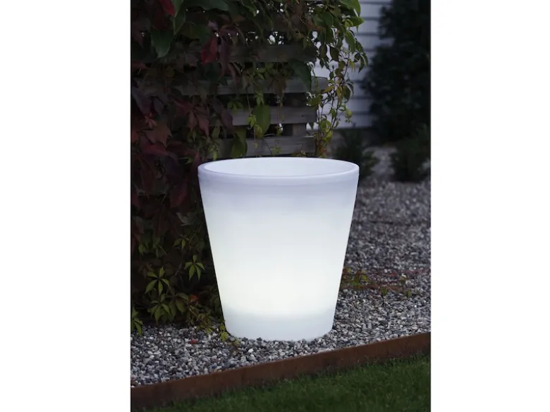 Beleuchteter Pflanzkübel Set Outdoor LED Blumentopf Ø 28cm & 37cm Terrassenlampe