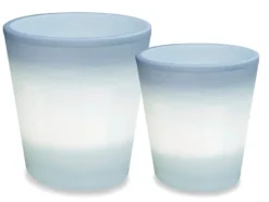 Beleuchteter Pflanzkübel Set Outdoor LED Blumentopf Ø 28cm & 37cm Terrassenlampe