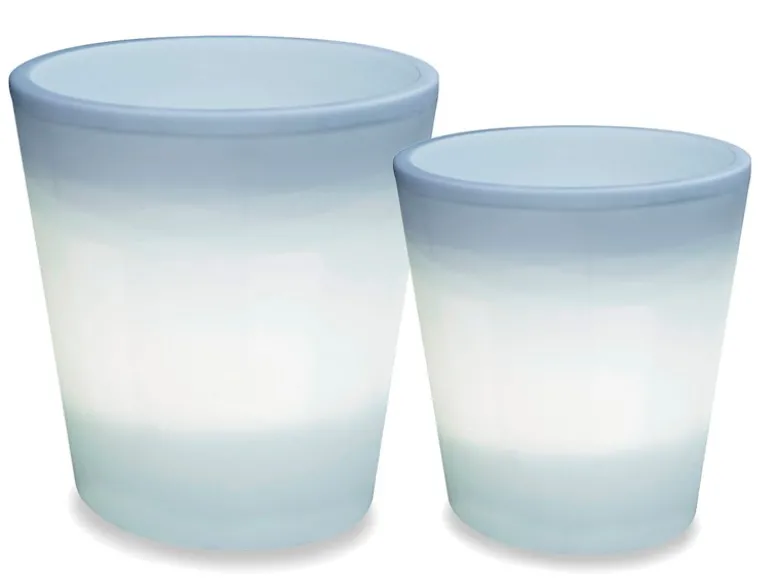 Beleuchteter Pflanzkübel Set Outdoor LED Blumentopf Ø 28cm & 37cm Terrassenlampe