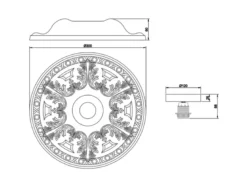 Bemalbare LED Stuckrosette Gipsleuchte in Weiß für Decken, Ø 30cm