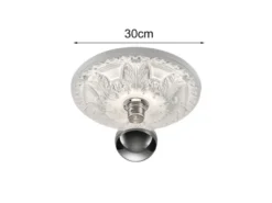 Bemalbare Stuckrosette LILLY Gipsleuchte in Weiß für Decken Ø 30cm
