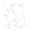Besondere LED Tischleuchte kleine Capybara Lampe Schwarz, Höhe 25cm