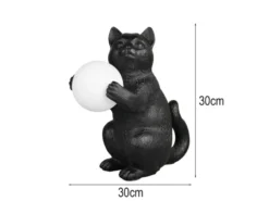 Besondere Tischleuchte GATIO Katzenlampe Schwarz, Höhe 30cm