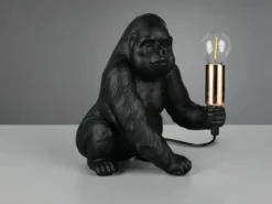 Besondere Tischleuchte KONG Affenlampe Gorilla Schwarz, Höhe 23cm