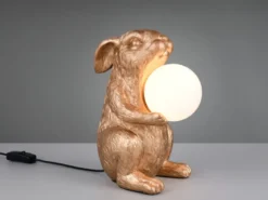 Besondere Tischleuchte RABBIT Hasenlampe Gold, Höhe 28cm