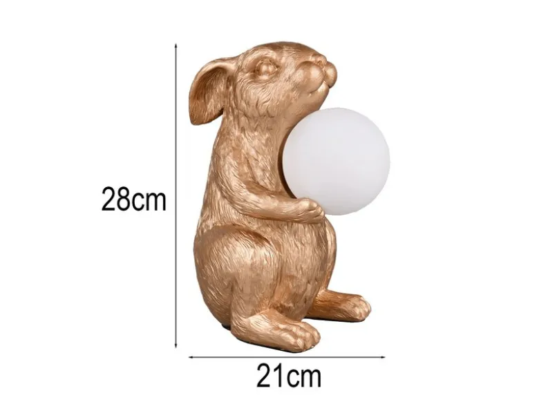 Besondere Tischleuchte RABBIT Hasenlampe Gold, Höhe 28cm