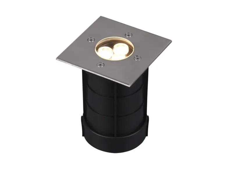Bodeneinbauspot BELAJA eckig Edelstahl 11cm IP65 - Bodenstrahler für Einfahrt