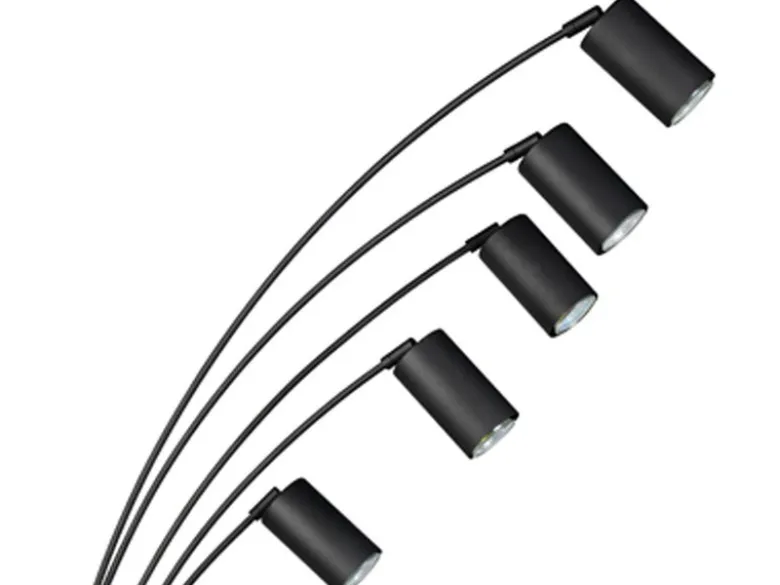 Bogenlampe MARLEY Schwarz 5flammig schwenkbar, 200cm groß