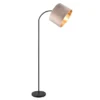 Bogenleuchte JULIETA mit Samt Lampenschirm Beige Gold, Höhe 156cm