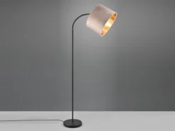 Bogenleuchte JULIETA mit Samt Lampenschirm Beige Gold, Höhe 156cm
