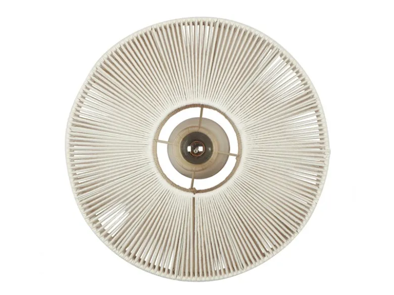 Boho Deckenleuchte SVEA Lampenschirm aus Baumwolle Beige, Ø 46cm