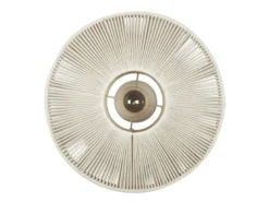 Boho LED Deckenleuchte Lampenschirm aus Baumwolle Beige, Ø 46cm