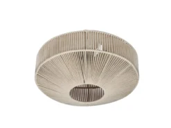 Boho LED Deckenleuchte Lampenschirm aus Baumwolle Beige, Ø 46cm