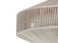 Boho LED Deckenleuchte Lampenschirm aus Baumwolle Beige, Ø 46cm