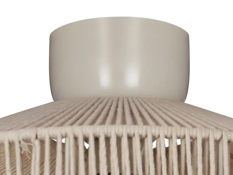 Boho LED Deckenleuchte Lampenschirm aus Baumwolle Beige, Ø 46cm