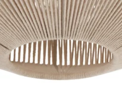 Boho LED Pendelleuchte Lampenschirm aus Baumwolle Beige, Ø 46cm