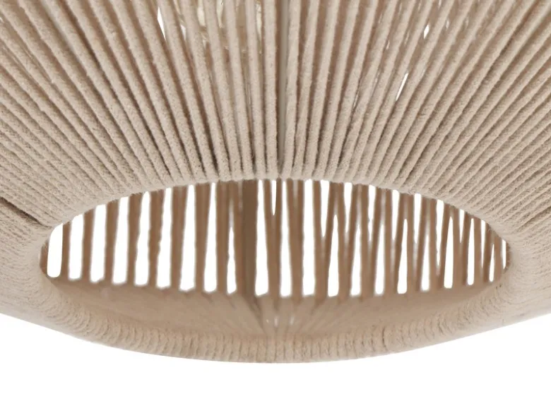 Boho LED Pendelleuchte Lampenschirm aus Baumwolle Beige, Ø 46cm