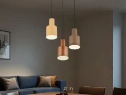 Cluster LED Pendelleuchte 3-flammig Metall Coffee Töne, Ø 37cm
