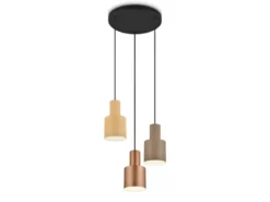 Cluster LED Pendelleuchte 3-flammig Metall Coffee Töne, Ø 37cm