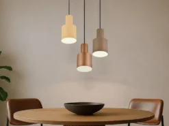 Cluster Pendelleuchte AGUDO 3-flammig Metall Coffee Töne, Ø 37cm