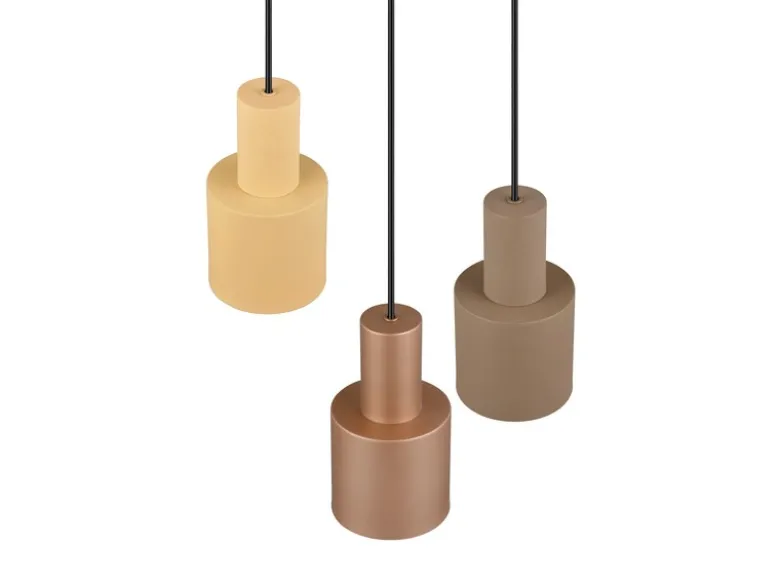 Cluster Pendelleuchte AGUDO 3-flammig Metall Coffee Töne, Ø 37cm