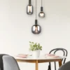 Cluster Pendelleuchte DIVA 3-flammig mit Glasschirmen Chrom bedampft, Ø 38cm