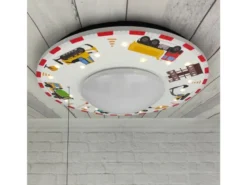 Coole Deckenlampe Baustellen Motiv fürs Kinderzimmer Schlummerlicht bunt Ø 54cm