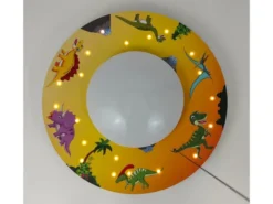Coole Deckenlampe mit Dino Motiv fürs Kinderzimmer, Schlummerlicht, bunt Ø 54cm